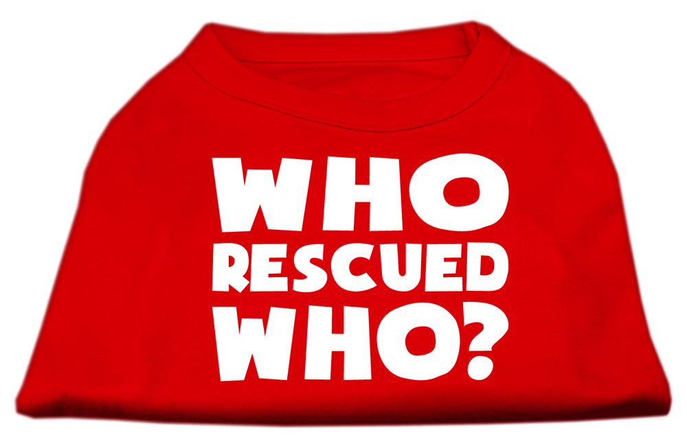 Who Rescued Who Screen Print Shirt Red XS